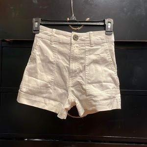 white high waisted shorts